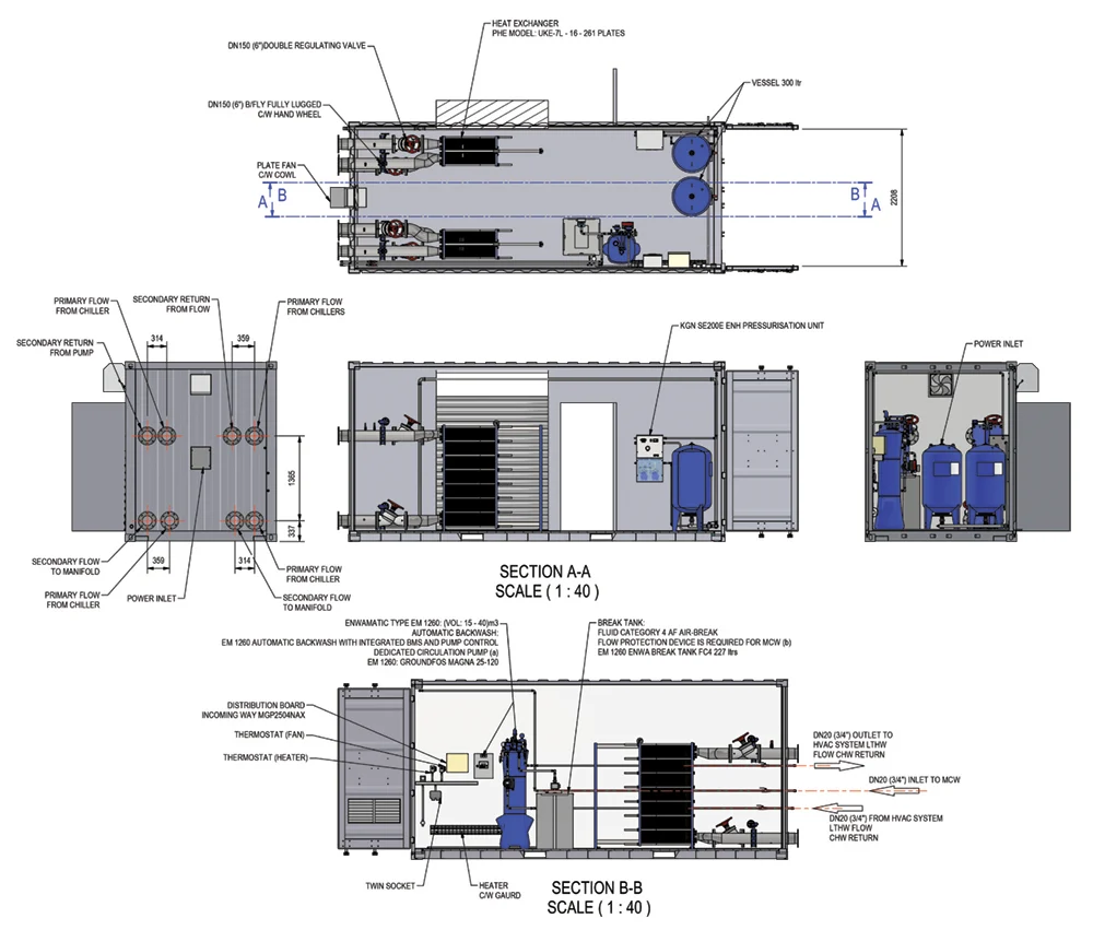 Containerised chilled water system plans