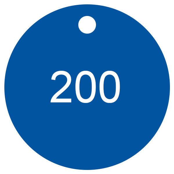 Blue with white etching 1 to 200