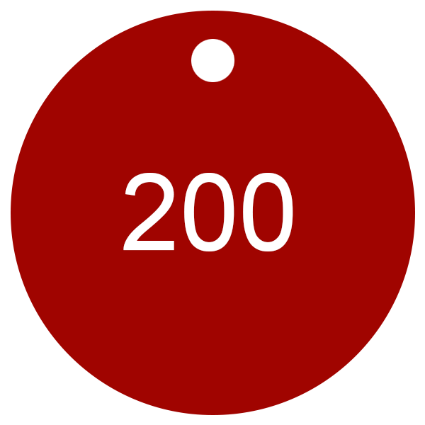 Red with white etching 1 to 200