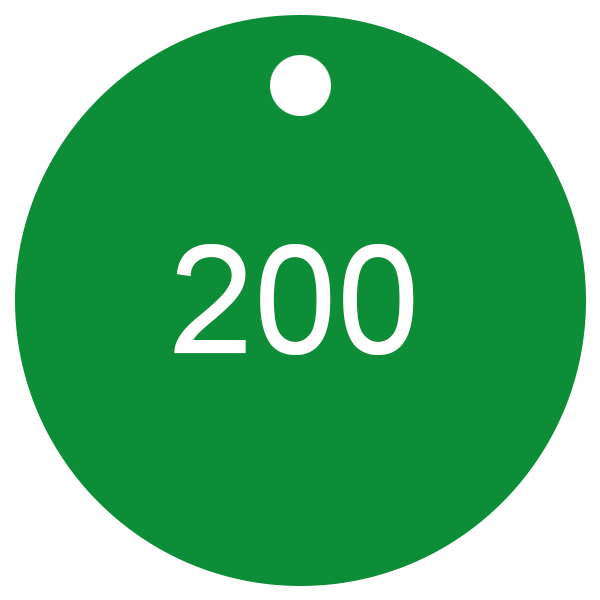 Green with white etching 1 to 200