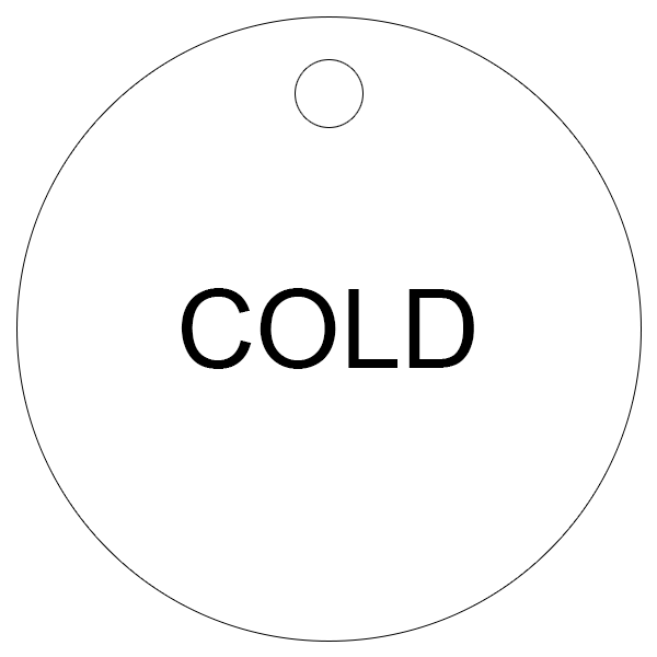 Cold Valve Tags (Pack of 25)