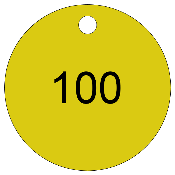Yellow with black etching 1 to 100
