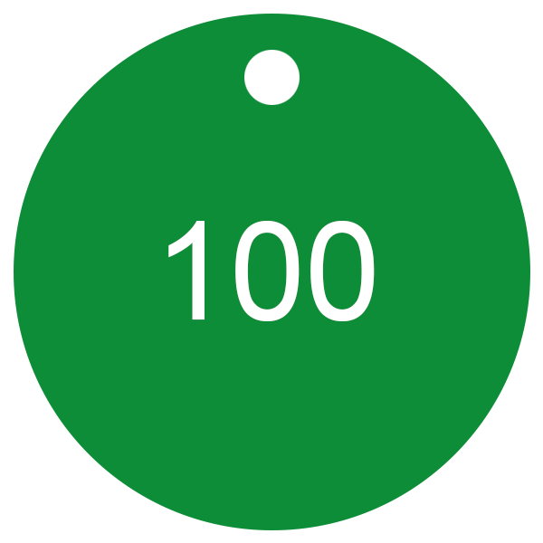 Green with white etching 1 to 100