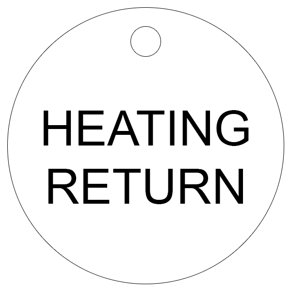 Heating Return Valve Tags (Pack of 25)