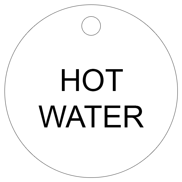 Hot Water Valve Tags (Pack of 25)