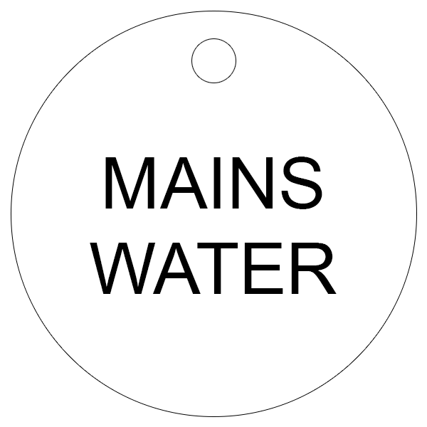 Mains Water Valve Tags (Pack of 25)