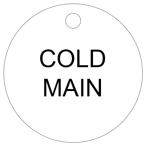 Cold Main Valve Tags (Pack of 25)